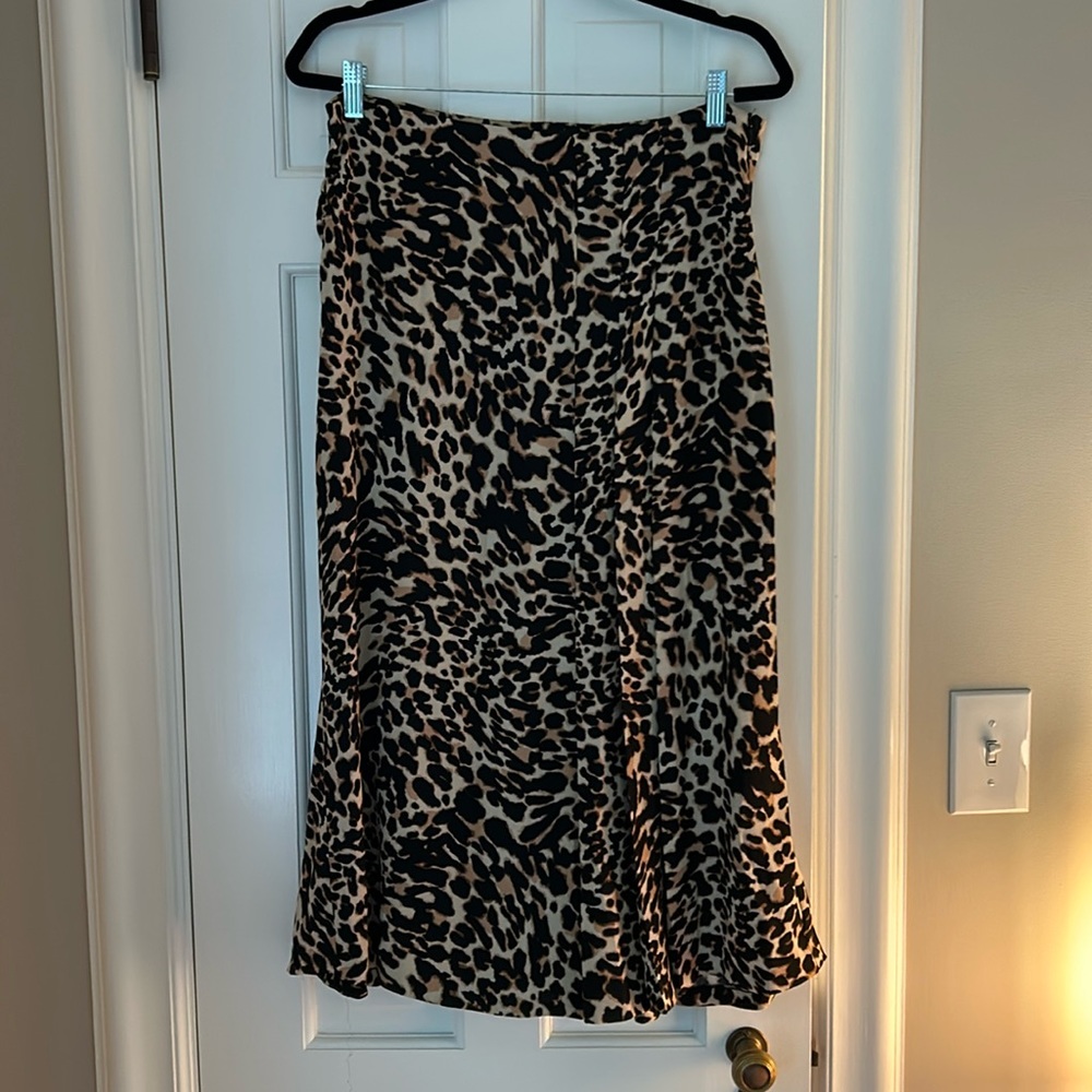 Zara animal print mid length skirt